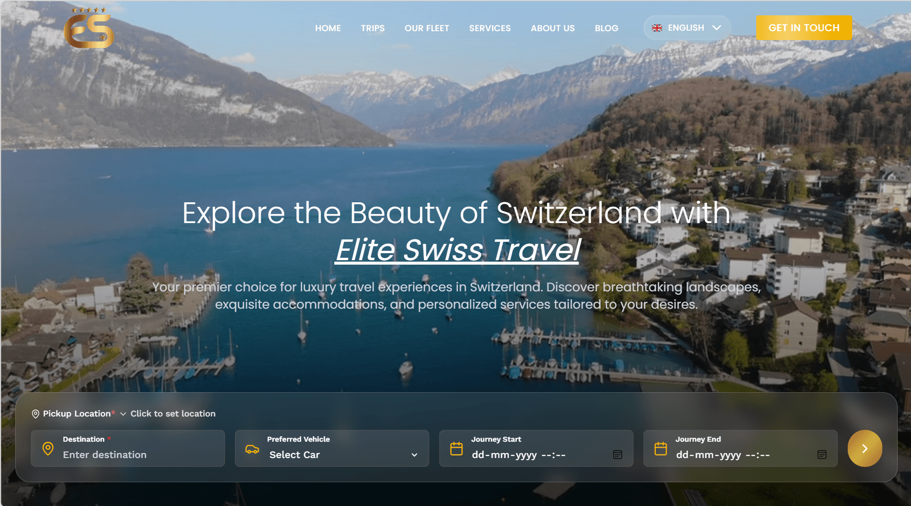 Elite Swiss Travel website preview
